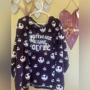 Disney Purple Nightmare Before Christmas Apparel- sleepwear top